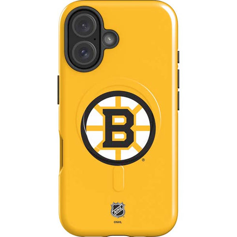 NHL Boston Bruins Solid Background iPhone 16 Plus Magsafe Impact Case